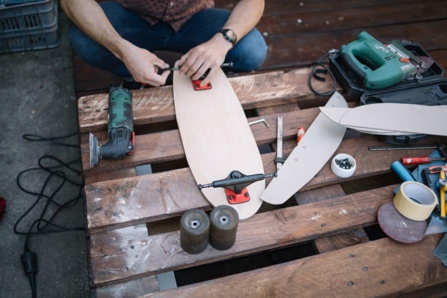 Clean, Large Workspace for Assembling Skateboard Trucks