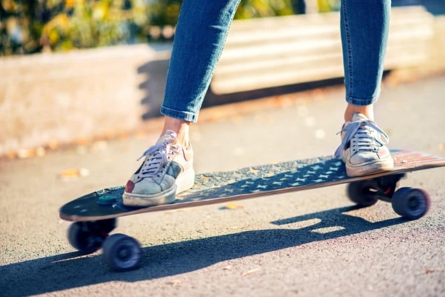 Practice Balance on a Moving Skateboard