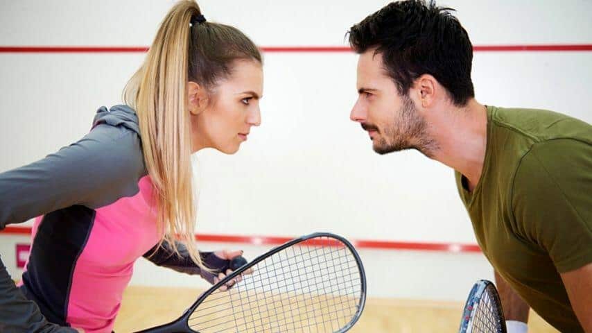 A stroke in Squash happens when player A deliberately obstructs the ball, preventing player B from getting to it